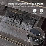 Emilio 3-Drawer Solid Wood Nightstand with USB Charging Port