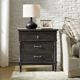 Emilio 3-Drawer Solid Wood Nightstand with USB Charging Port