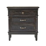 Emilio 3-Drawer Solid Wood Nightstand with USB Charging Port