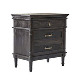 Emilio 3-Drawer Solid Wood Nightstand with USB Charging Port