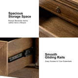 Emilio 3-Drawer Solid Wood Nightstand with USB Charging Port