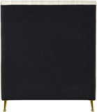 Zara Luxurious Velvet Bed with Channel Tufting and Elegant Gold Legs for a Contemporary Bedroom Retreat