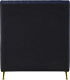 Zara Luxurious Velvet Bed with Channel Tufting and Elegant Gold Legs for a Contemporary Bedroom Retreat