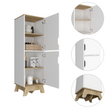Tuhome Pamplona Microwave Tall Cabinet with Spacious Counter Surface, Multiple Storage Shelves, Upper and Lower Double Door Cabinets, Integrated Cable Management and Large Vertical Design for Modern Kitchens