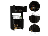 TUHOME 95 Pantry Kit with Double Door Cabinet, Three Lower Shelves, Spacious Hutch Storage and Wide Countertop for Microwave and Small Appliances Offering Practical Kitchen Organization and Functional Multi-Level Design