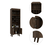 TUHOME Oslo Bar Cabinet with Twelve Built-In Wine Rack, Double Door Cabinet, Two Shelves, Freestanding Home Bar Storage for Entertaining, Wine Organization and Modern Living Room or Dining Room Display