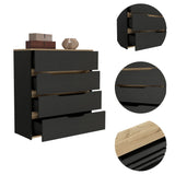 Tuhome Freestanding Compact Dresser with Four Spacious Storage Drawers, Functional Superior Top Surface, Space-Saving Modern Design for Organized Bedrooms and Practical Everyday Clothing and Accessory Storage