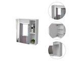 Tuhome Labelle Medicine Cabinet with Mirrored Single Door, Five Internal Shelves, Open Display Storage and Modern Wall-Mounted Design for Organized, Accessible and Stylish Bathroom Essentials Management