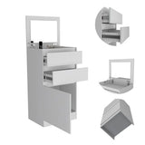 Kamelot Dresser with Built-In Jewelry Box, Mirrored Lift-Up Shelf, Single-Door Cabinet, Two Storage Drawers and Modern Multi-Functional Design for Bedroom Organization, Beauty Routines and Elegant Everyday Convenience