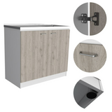 Napoles Utility Sink, Two Shelves, Double Door Cabinet