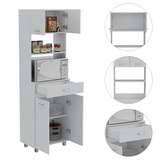 Tuhome Caribe Microwave Cabinet with Four Legs, One Drawer, and Open Storage, Ideal for Kitchen, Dining Room, or Small Spaces