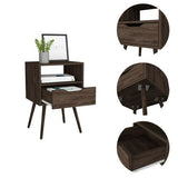 Otom Nightstand with Spacious Superior Top, Open Storage Shelf, Smooth-Glide Drawer and Four-Leg Modern Design for Organized Bedside Convenience, Decorative Display and Functional Everyday Use in Any Bedroom Setting