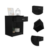 Eco Nightstand with Spacious Superior Top, Open Storage Shelf, Smooth-Glide Drawer and Modern Space-Saving Bedside Design for Organizing Essentials, Books and Daily Items in a Practical and Elegant Bedroom Layout