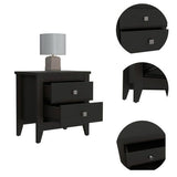 Tuhome Amara 24" Tall Nightstand with 2 Spacious Drawers, Wide Superior Top for Décor Display, Elegant Metal Handles, Classic–Modern Bedroom Storage Solution Offering Style, Functionality and Daily Organization