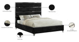 Zuma Velvet Contemporary Bed - Chic Upholstered Design with Chrome Accents for Modern Bedrooms
