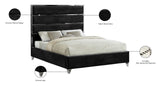 Zuma Velvet Contemporary Bed - Chic Upholstered Design with Chrome Accents for Modern Bedrooms