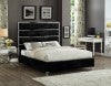 Zuma Velvet Contemporary Bed - Chic Upholstered Design with Chrome Accents for Modern Bedrooms
