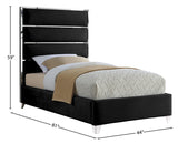 Zuma Velvet Contemporary Bed - Chic Upholstered Design with Chrome Accents for Modern Bedrooms