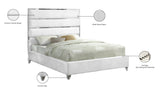 Zuma Velvet Contemporary Bed - Chic Upholstered Design with Chrome Accents for Modern Bedrooms