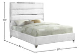Zuma Velvet Contemporary Bed - Chic Upholstered Design with Chrome Accents for Modern Bedrooms