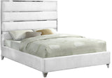 Zuma Velvet Contemporary Bed - Chic Upholstered Design with Chrome Accents for Modern Bedrooms