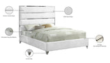 Zuma Velvet Contemporary Bed - Chic Upholstered Design with Chrome Accents for Modern Bedrooms