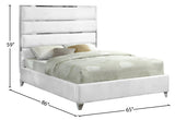 Zuma Velvet Contemporary Bed - Chic Upholstered Design with Chrome Accents for Modern Bedrooms