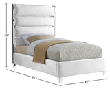 Zuma Velvet Contemporary Bed - Chic Upholstered Design with Chrome Accents for Modern Bedrooms