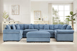 DESEO 138" Sectional Sofa with Ottoman