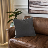 20 x 20 Outdoor Pillow with Dec Cord- Seascape Charcoal- Poly Insert