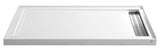 Field Base Series 36 in. L x 60 in. W Corner Shower Shower Pan Base with Left Drain in Glossy White Marine Acrylic