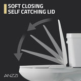 ANZZI Minnow 19 in. Elongated Manual Bidet Toilet Seat in White with Soft-Close Lid and Dual Self-Cleaning Nozzles