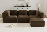 CORDELIA 116" 3-Seater High Armrest Sofa with 1 Ottoman