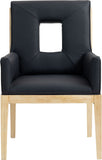 Gwendolyn - Faux Leather Dining Arm Chair With Natural Frame