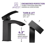 ANZZI Fifth Elegant Vessel Sink Faucet (9.2" H), Single Hole, WaterSense Certified, Rhino Alloy Solid Brass, Various Finishes