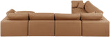 Comfy - 7 Piece Faux Leather Modular Sectional With Chaise