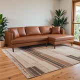 Blake L-Shaped Cognac Vegan Leather Sectional Sofa Right Facing