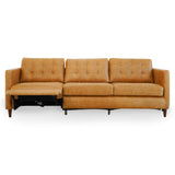 Christopher Tan Leather Electric Inclining Sofa - Left Facing