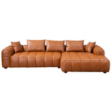 Clark Sectional Right Sofa - Cognac Leather