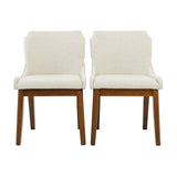 Ellis Dining Chair Set of 2 - Beige Fabric