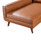Garland Cognac Vegan Leather Left Sectional Sofa