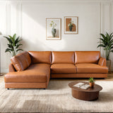 Glander Sectional Left Sofa - Cognac Leather