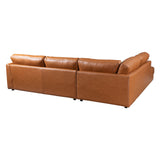 Glander Sectional Left Sofa - Cognac Leather