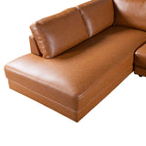 Glander Sectional Left Sofa - Cognac Leather