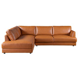 Glander Sectional Left Sofa - Cognac Leather
