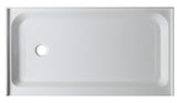 ANZZI Tier 60" x 32" Single Threshold Shower Pan, Durable Marine Grade Acrylic, cUPC Certified, 3-Wall Alcove Installation, Various Drain Options