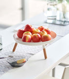 Countertop Pedestal Tray (5" H) - Steel + Wood