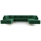 Brooke Green Velvet U Shape Corner Sofa