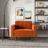 Casey  Burnt Orange Velvet Lounge Chair