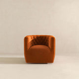 Delaney Burnt Orange Velvet Swivel Chair